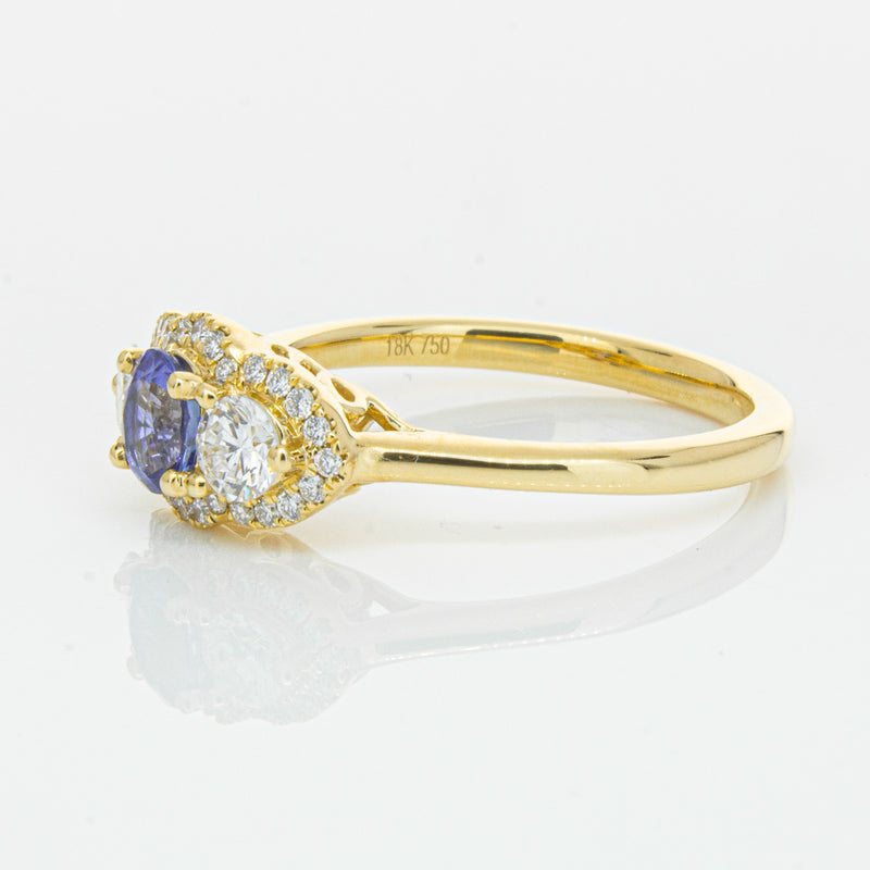 18ct Yellow Gold .54ct Sapphire & Diamond Posie Ring-Ring-Walker & Hall