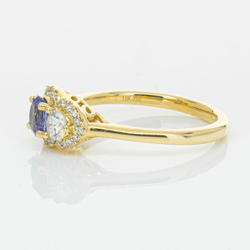 18ct Yellow Gold .54ct Sapphire & Diamond Posie Ring-Ring-Walker & Hall