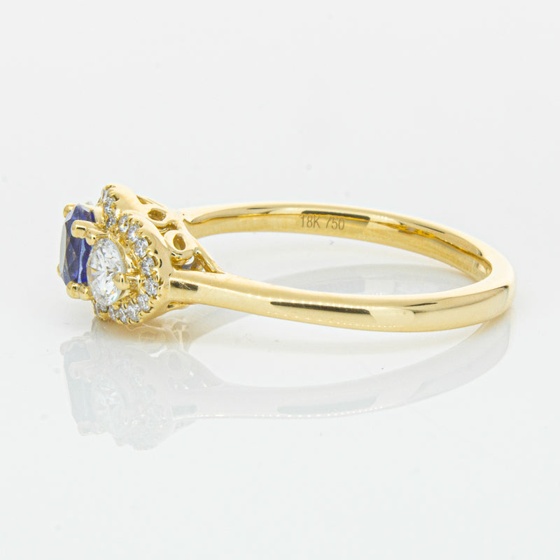 18ct Yellow Gold .54ct Sapphire & Diamond Posie Ring-Ring-Walker & Hall