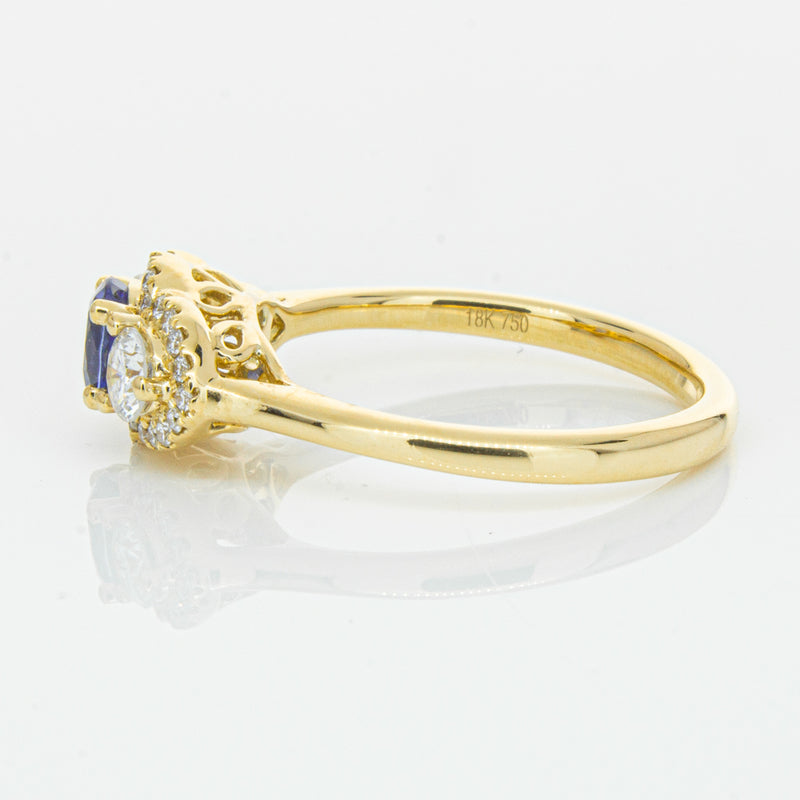 18ct Yellow Gold .54ct Sapphire & Diamond Posie Ring-Ring-Walker & Hall