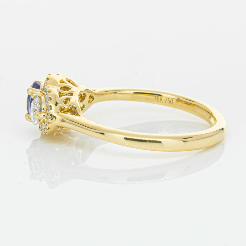 18ct Yellow Gold .54ct Sapphire & Diamond Posie Ring-Ring-Walker & Hall
