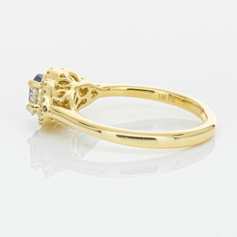 18ct Yellow Gold .54ct Sapphire & Diamond Posie Ring-Ring-Walker & Hall