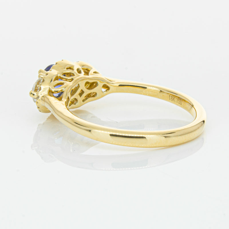 18ct Yellow Gold .54ct Sapphire & Diamond Posie Ring-Ring-Walker & Hall