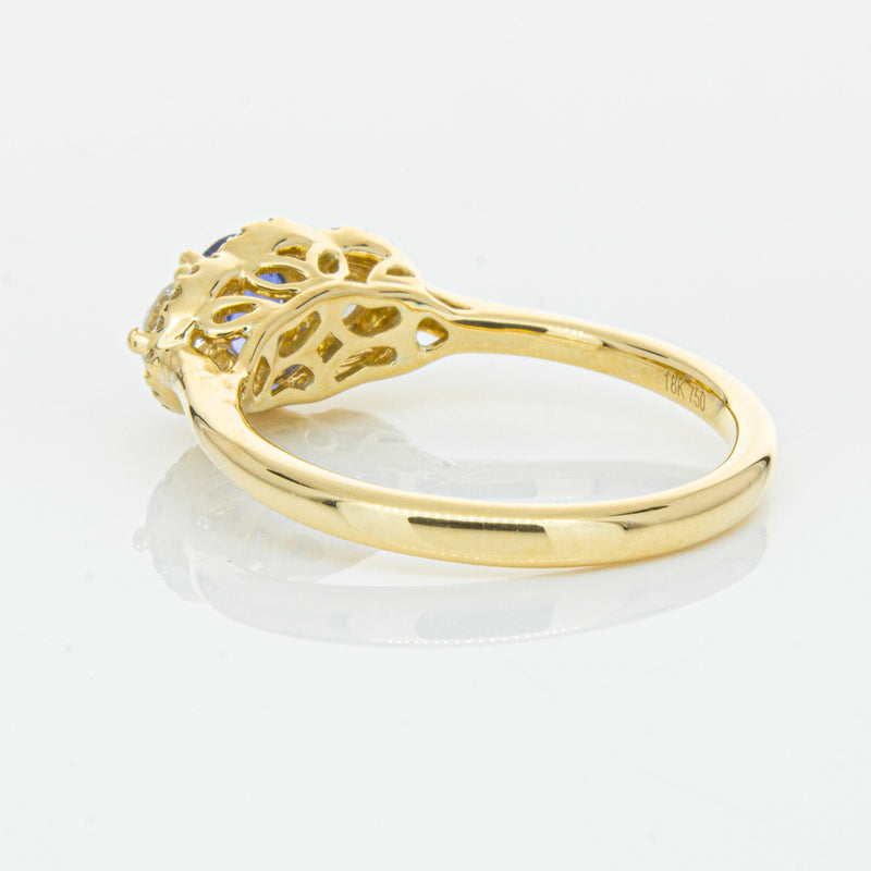 18ct Yellow Gold .54ct Sapphire & Diamond Posie Ring-Ring-Walker & Hall