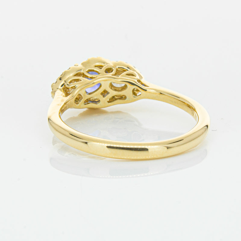 18ct Yellow Gold .54ct Sapphire & Diamond Posie Ring-Ring-Walker & Hall