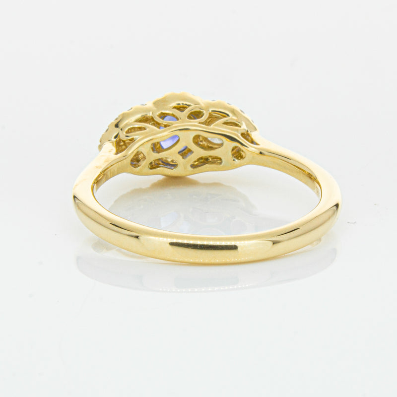 18ct Yellow Gold .54ct Sapphire & Diamond Posie Ring-Ring-Walker & Hall