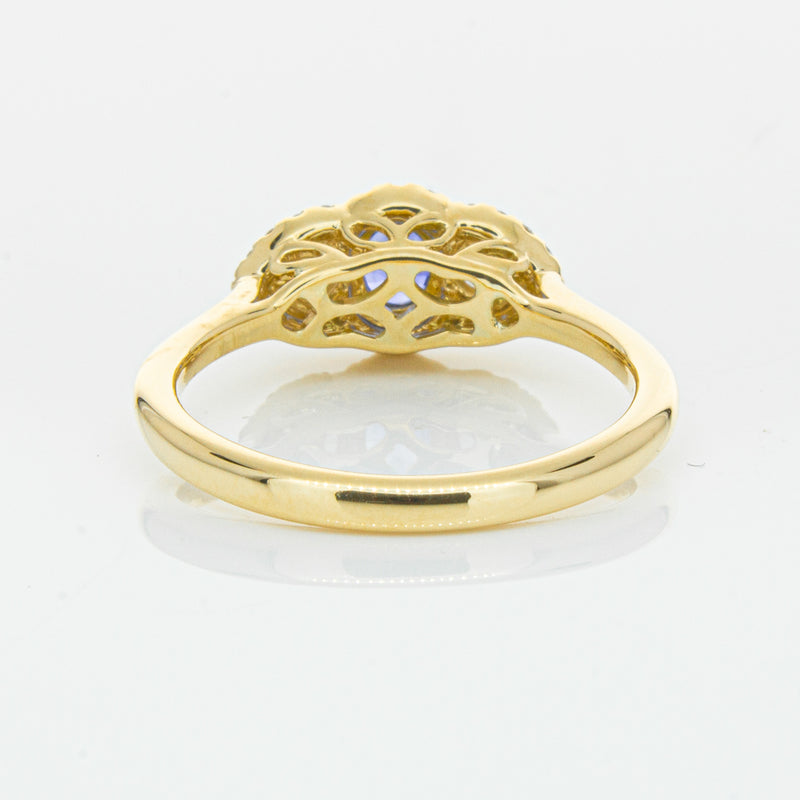 18ct Yellow Gold .54ct Sapphire & Diamond Posie Ring-Ring-Walker & Hall