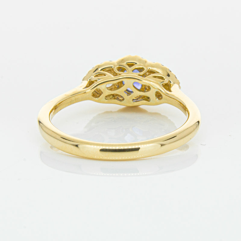 18ct Yellow Gold .54ct Sapphire & Diamond Posie Ring-Ring-Walker & Hall