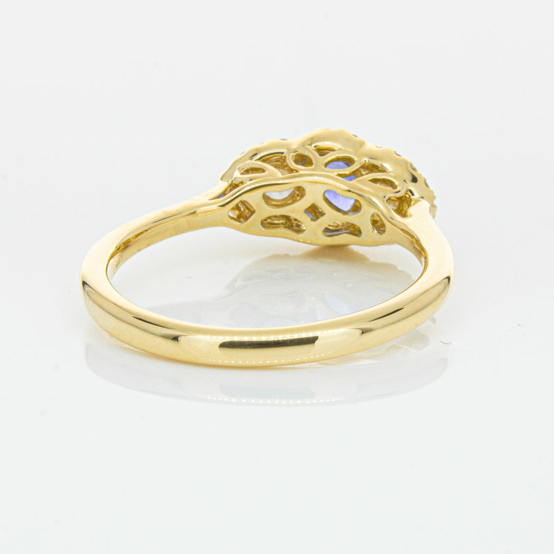 18ct Yellow Gold .54ct Sapphire & Diamond Posie Ring-Ring-Walker & Hall