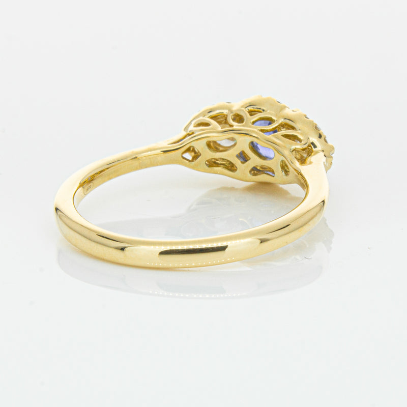 18ct Yellow Gold .54ct Sapphire & Diamond Posie Ring-Ring-Walker & Hall