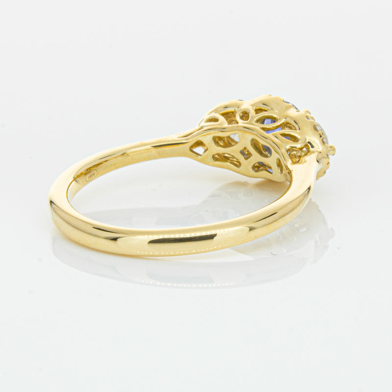 18ct Yellow Gold .54ct Sapphire & Diamond Posie Ring-Ring-Walker & Hall