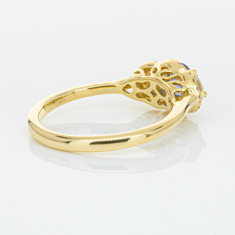 18ct Yellow Gold .54ct Sapphire & Diamond Posie Ring-Ring-Walker & Hall