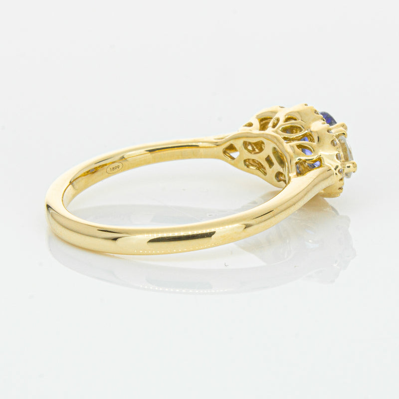 18ct Yellow Gold .54ct Sapphire & Diamond Posie Ring-Ring-Walker & Hall