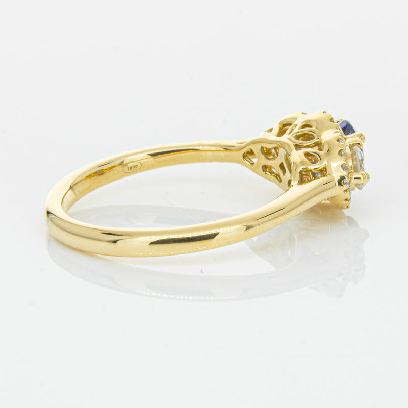 18ct Yellow Gold .54ct Sapphire & Diamond Posie Ring-Ring-Walker & Hall