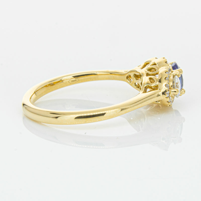 18ct Yellow Gold .54ct Sapphire & Diamond Posie Ring-Ring-Walker & Hall