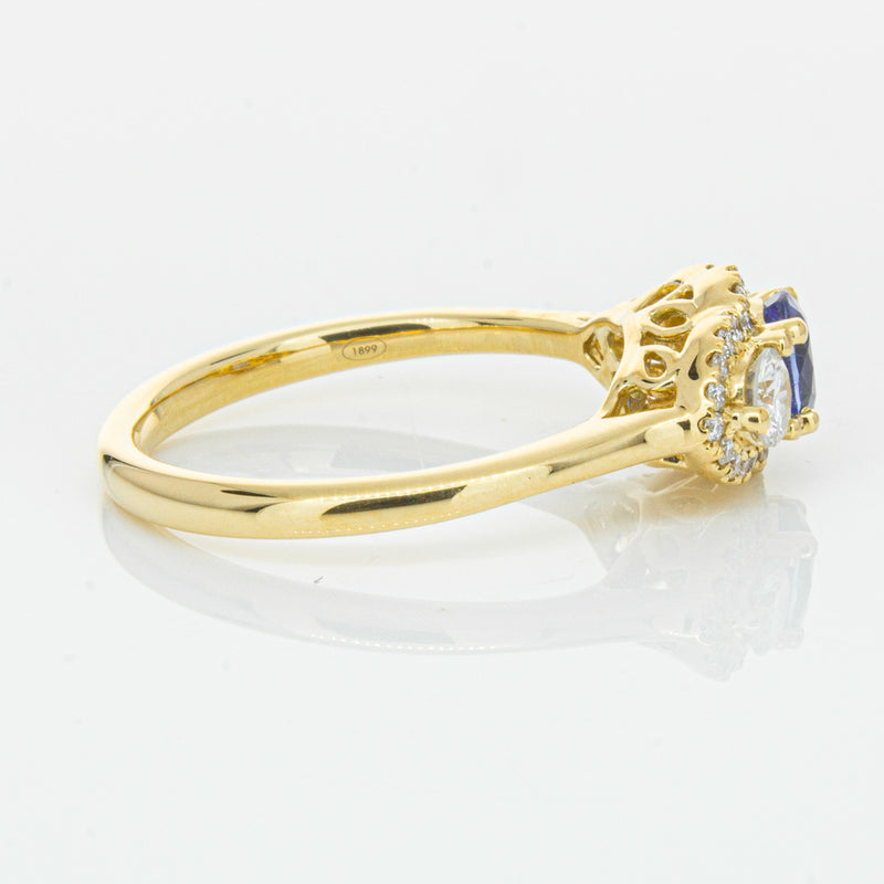 18ct Yellow Gold .54ct Sapphire & Diamond Posie Ring-Ring-Walker & Hall