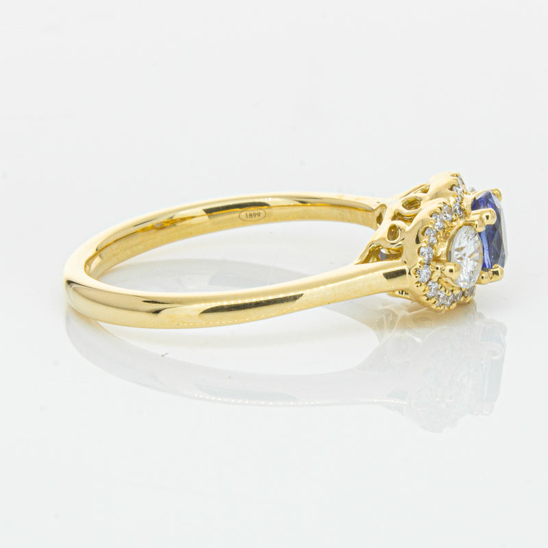 18ct Yellow Gold .54ct Sapphire & Diamond Posie Ring-Ring-Walker & Hall
