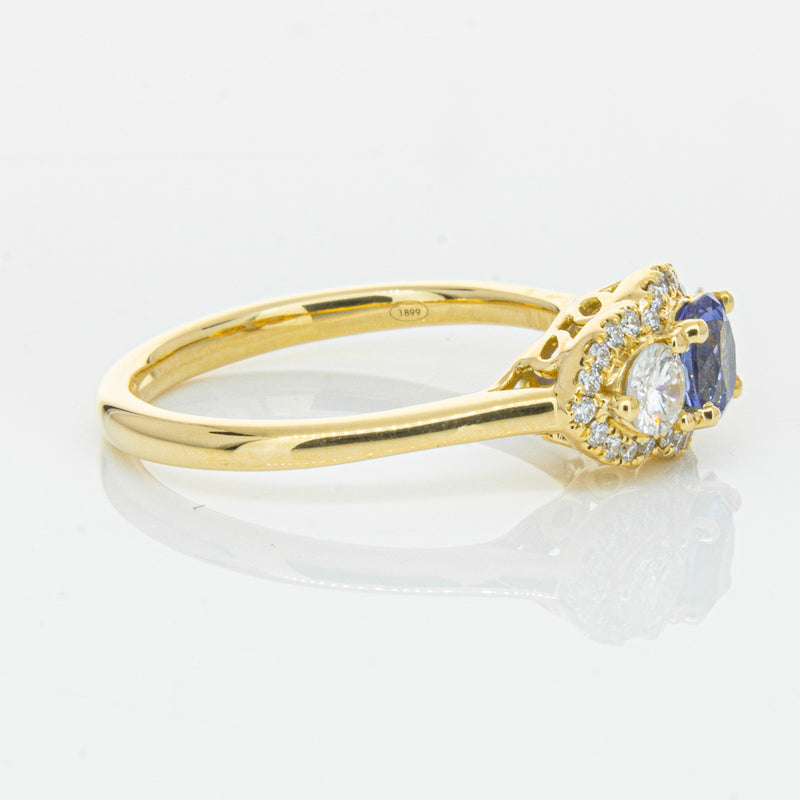 18ct Yellow Gold .54ct Sapphire & Diamond Posie Ring-Ring-Walker & Hall