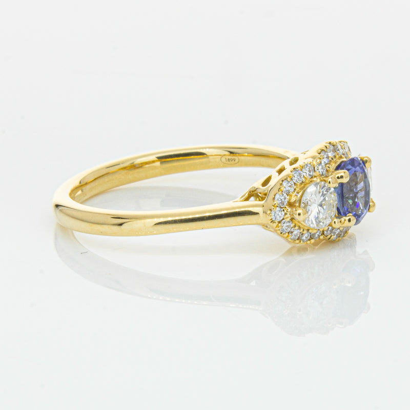 18ct Yellow Gold .54ct Sapphire & Diamond Posie Ring-Ring-Walker & Hall