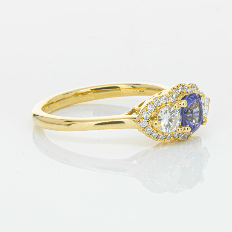 18ct Yellow Gold .54ct Sapphire & Diamond Posie Ring-Ring-Walker & Hall