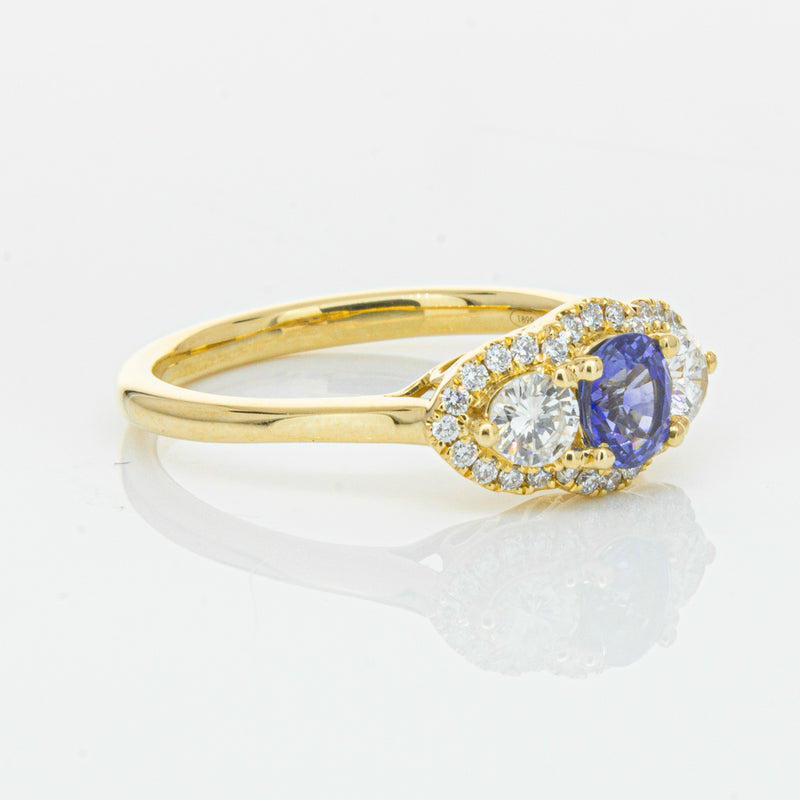 18ct Yellow Gold .54ct Sapphire & Diamond Posie Ring-Ring-Walker & Hall