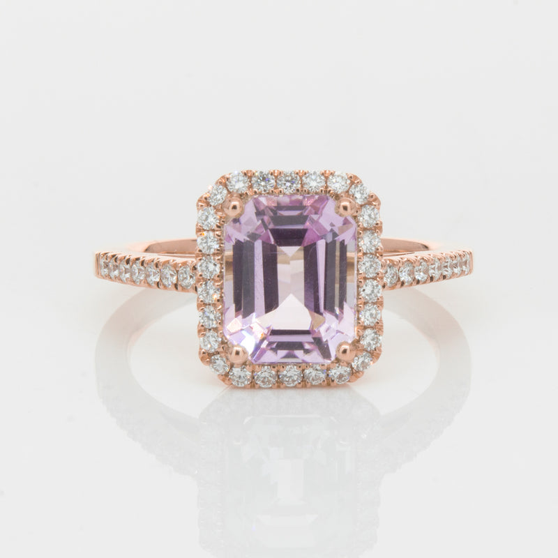 18ct Rose Gold 2.70ct Kunzite & Diamond Ring-Ring-Walker & Hall