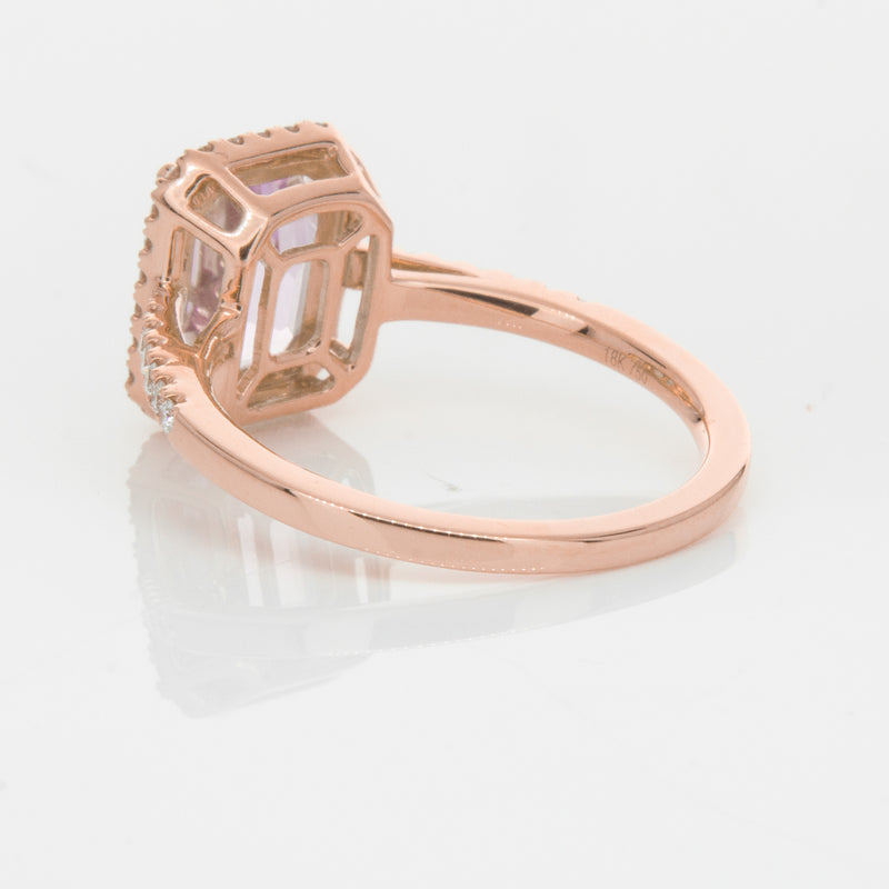 18ct Rose Gold 2.70ct Kunzite & Diamond Ring-Ring-Walker & Hall