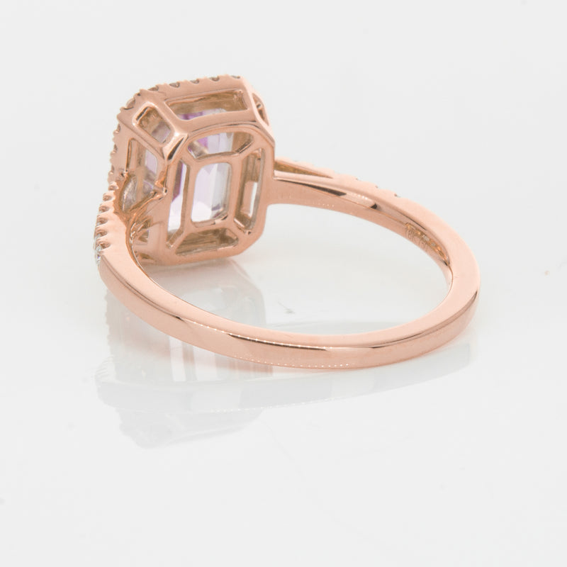 18ct Rose Gold 2.70ct Kunzite & Diamond Ring-Ring-Walker & Hall