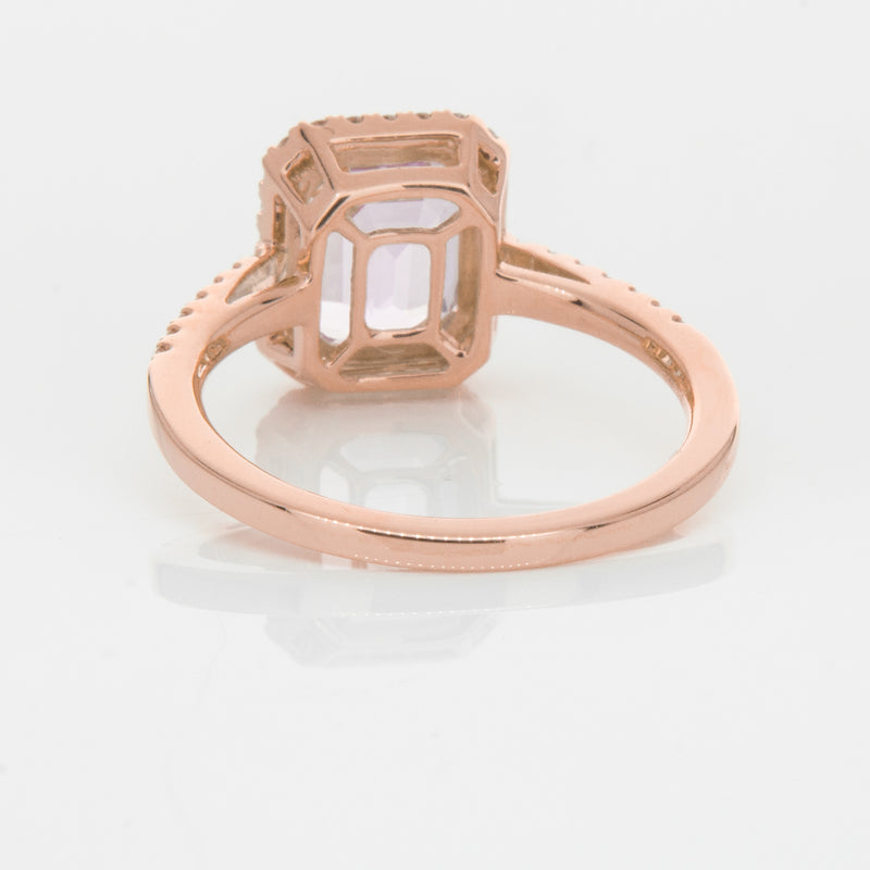 18ct Rose Gold 2.70ct Kunzite & Diamond Ring-Ring-Walker & Hall