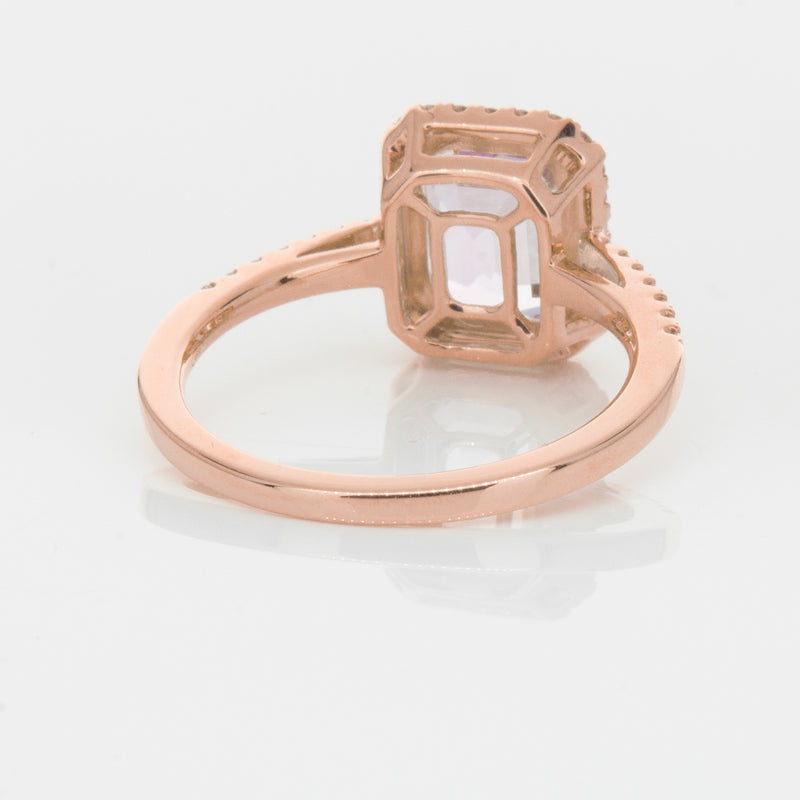 18ct Rose Gold 2.70ct Kunzite & Diamond Ring-Ring-Walker & Hall