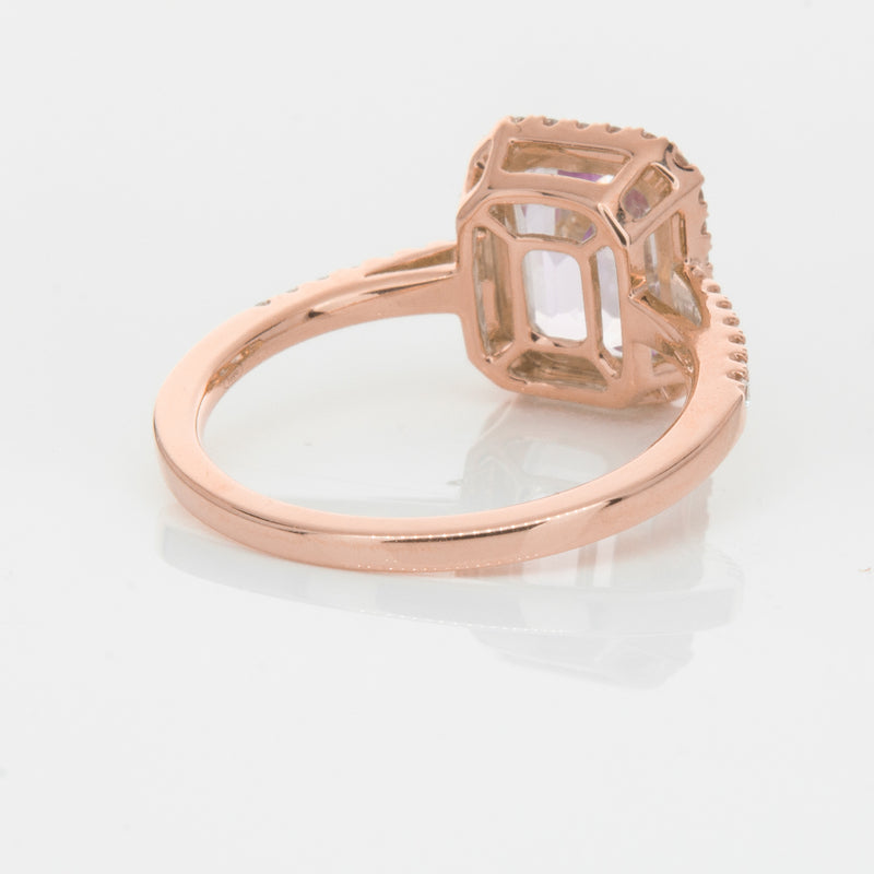 18ct Rose Gold 2.70ct Kunzite & Diamond Ring-Ring-Walker & Hall