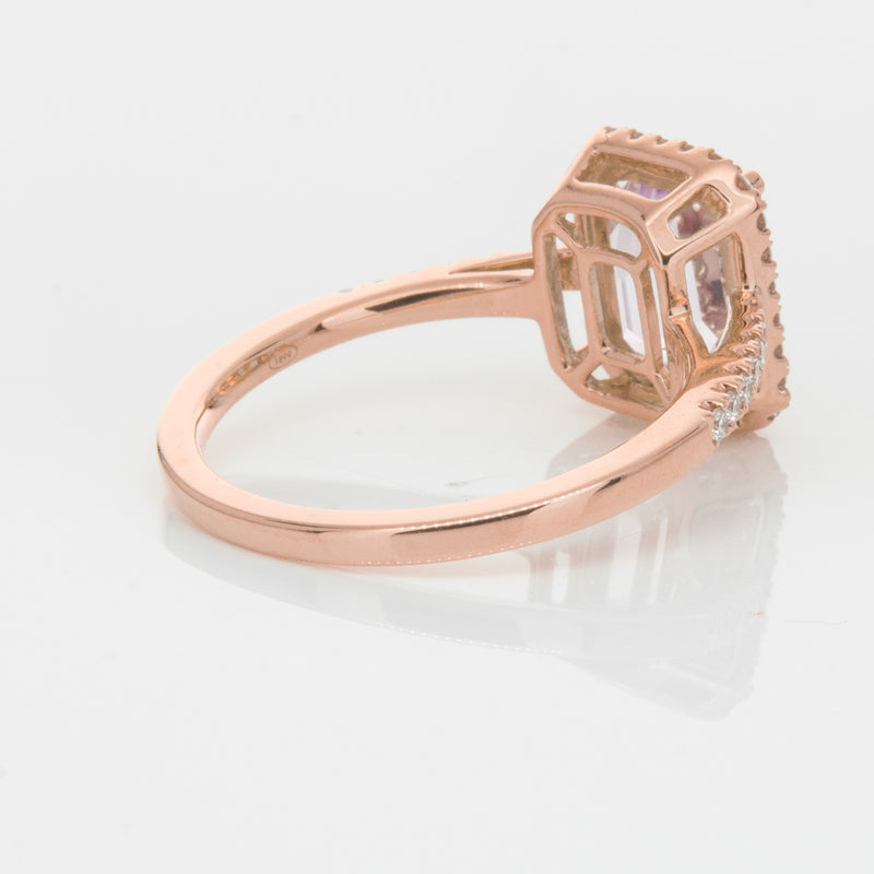 18ct Rose Gold 2.70ct Kunzite & Diamond Ring-Ring-Walker & Hall