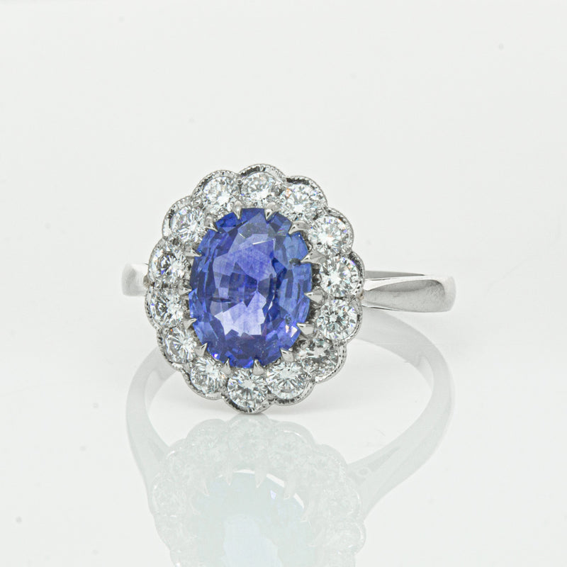 Deja Vu Platinum 2.23ct Sapphire & Diamond Ring-Ring-Walker & Hall