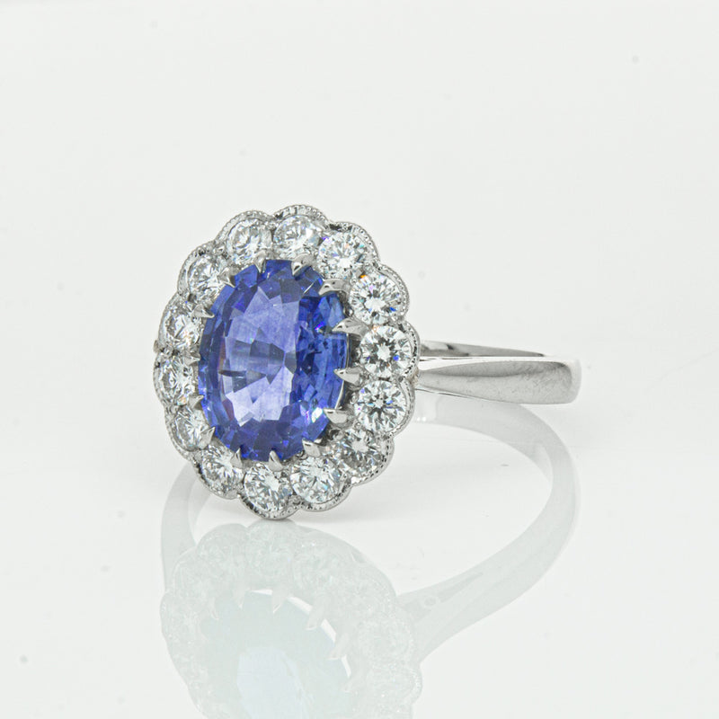 Deja Vu Platinum 2.23ct Sapphire & Diamond Ring-Ring-Walker & Hall
