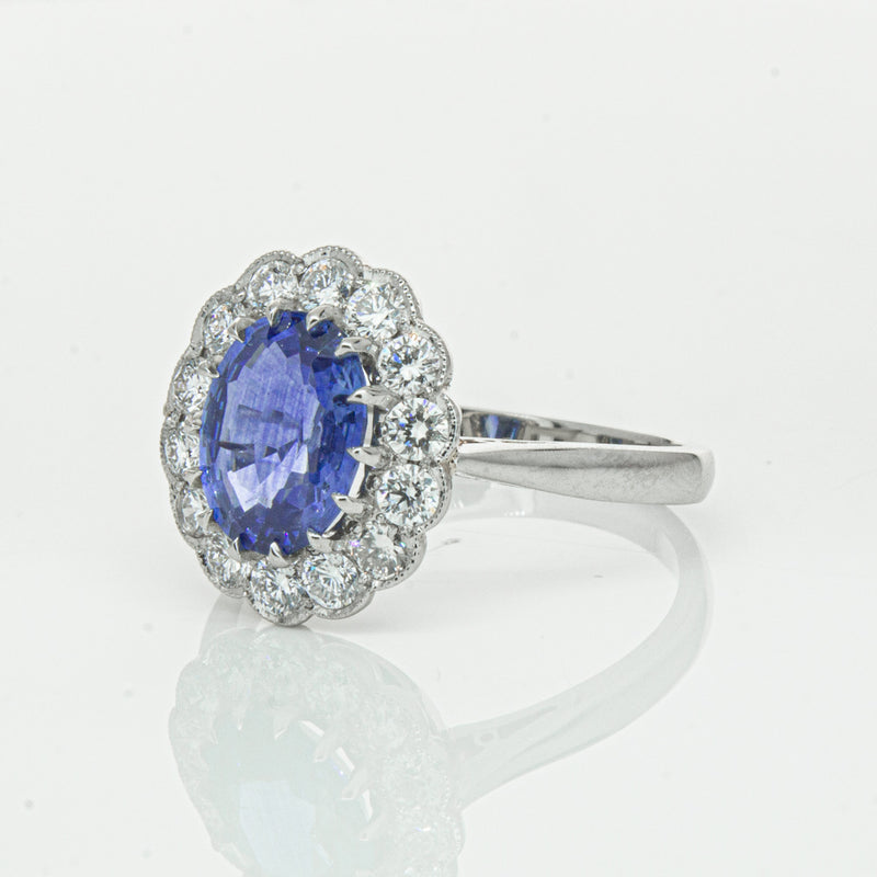 Deja Vu Platinum 2.23ct Sapphire & Diamond Ring-Ring-Walker & Hall