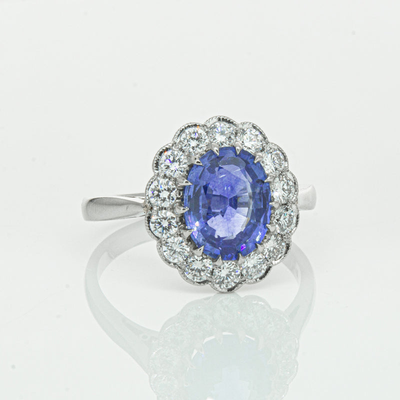 Deja Vu Platinum 2.23ct Sapphire & Diamond Ring-Ring-Walker & Hall