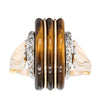 Vintage 18ct Yellow Gold Tigers Eye & Diamond Ring-Ring-Walker & Hall