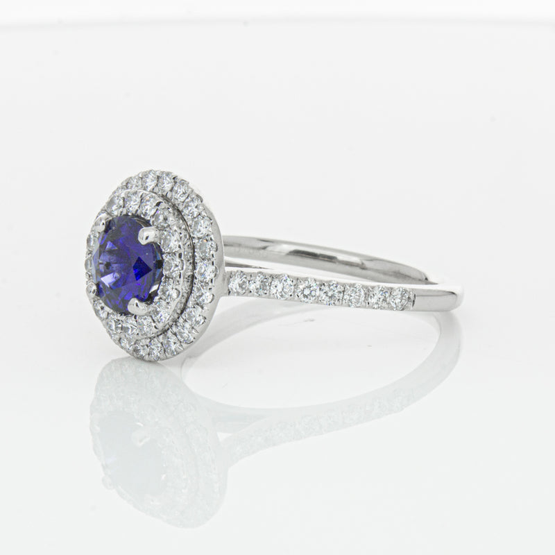 Deja Vu Platinum .88ct Sapphire & Diamond Ring-Ring-Walker & Hall