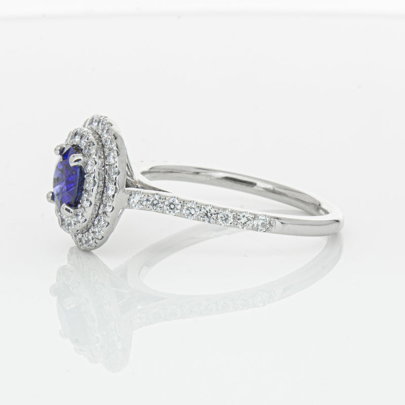 Deja Vu Platinum .88ct Sapphire & Diamond Ring-Ring-Walker & Hall