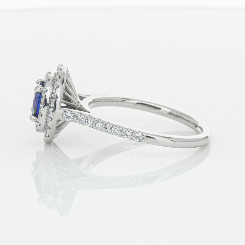 Deja Vu Platinum .88ct Sapphire & Diamond Ring-Ring-Walker & Hall