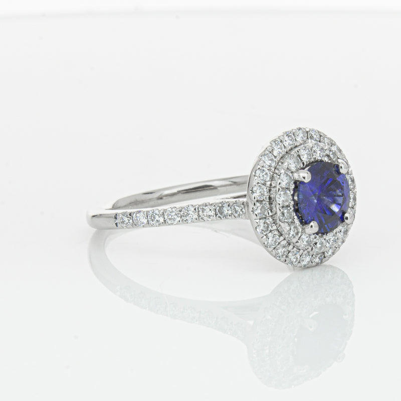 Deja Vu Platinum .88ct Sapphire & Diamond Ring-Ring-Walker & Hall