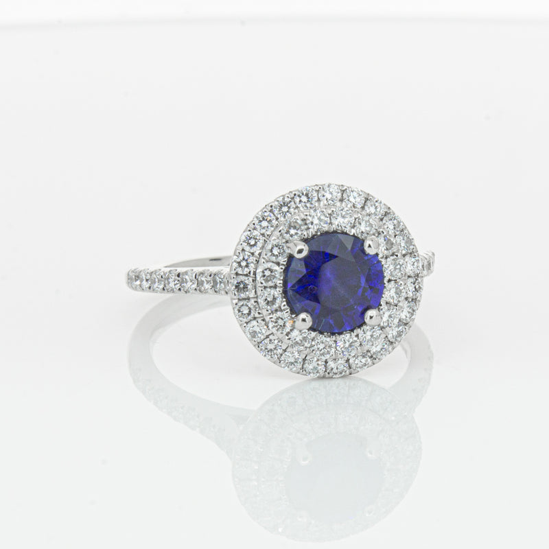 Deja Vu Platinum .88ct Sapphire & Diamond Ring-Ring-Walker & Hall