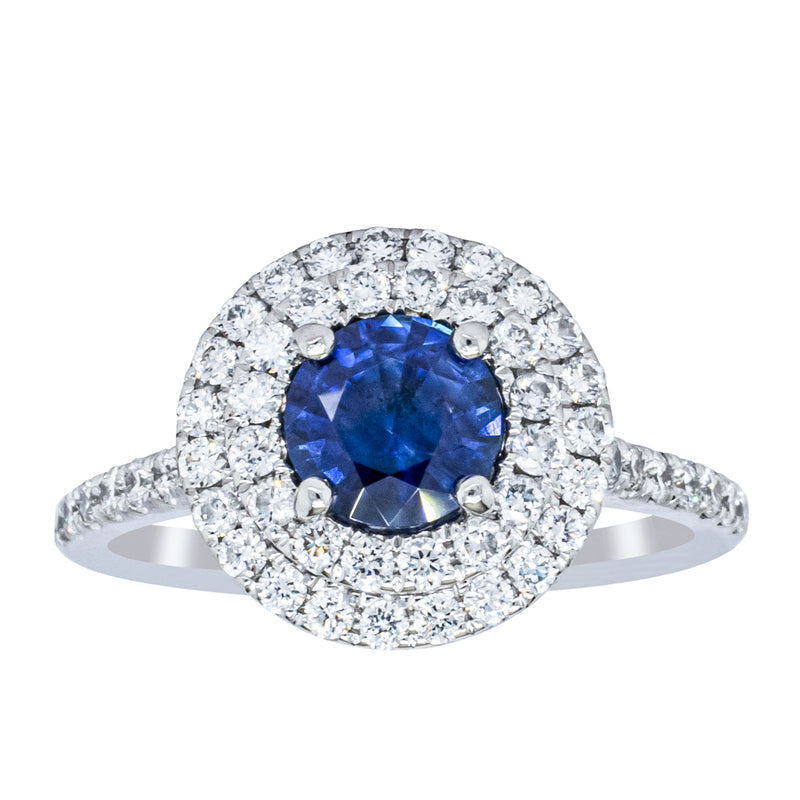 Deja Vu Platinum .88ct Sapphire & Diamond Ring-Ring-Walker & Hall