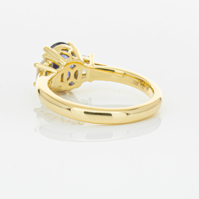 18ct Yellow Gold Sapphire & Diamond Ring-Ring-Walker & Hall