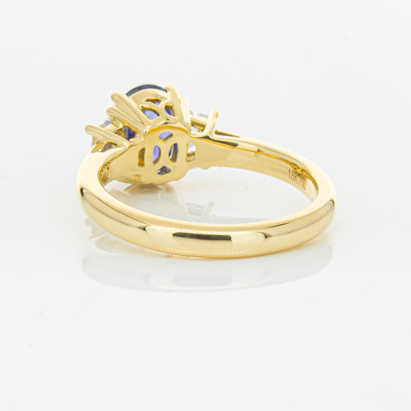 18ct Yellow Gold Sapphire & Diamond Ring-Ring-Walker & Hall
