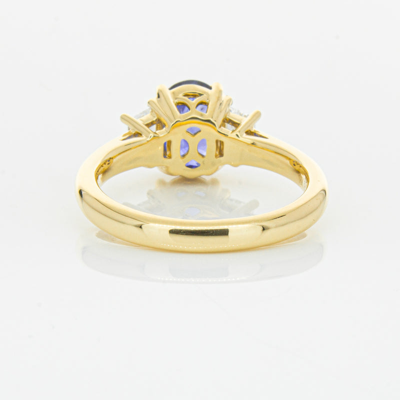 18ct Yellow Gold Sapphire & Diamond Ring-Ring-Walker & Hall