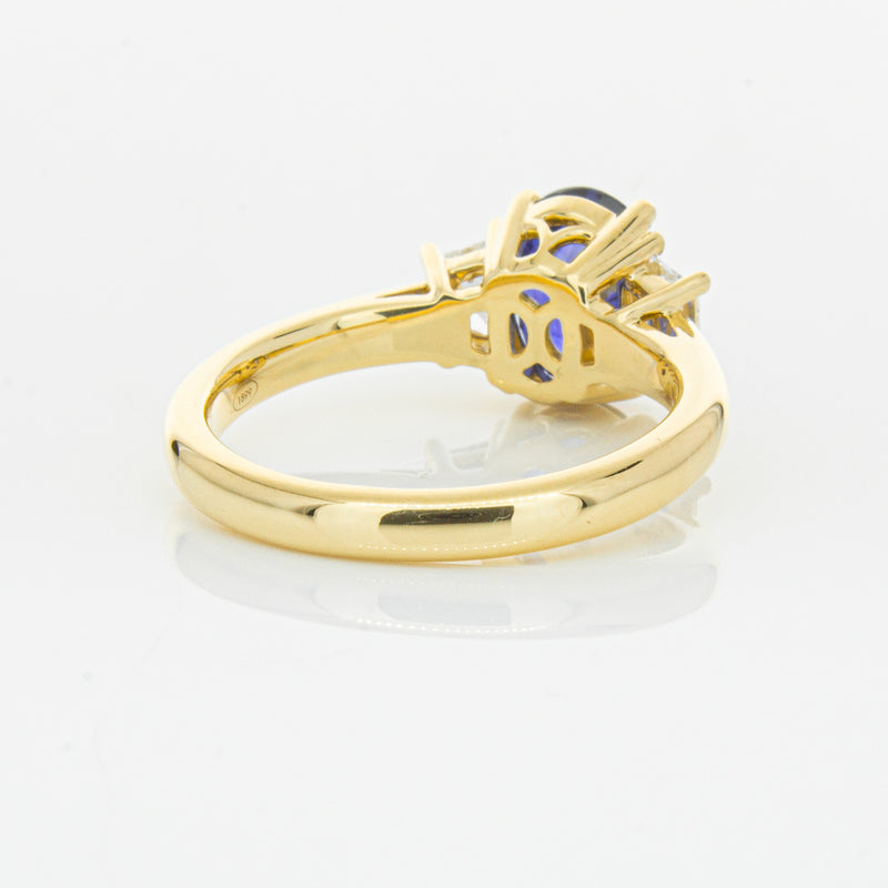 18ct Yellow Gold Sapphire & Diamond Ring-Ring-Walker & Hall