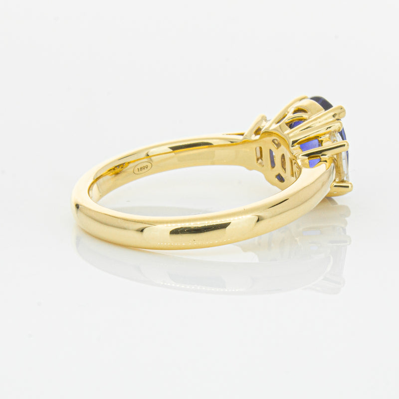 18ct Yellow Gold Sapphire & Diamond Ring-Ring-Walker & Hall