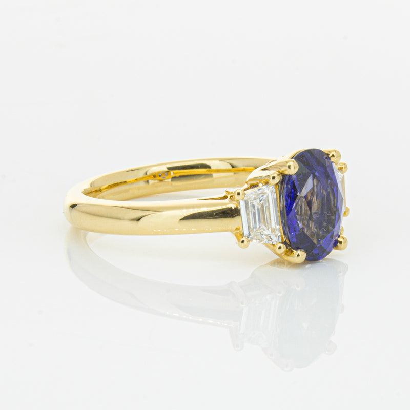 18ct Yellow Gold Sapphire & Diamond Ring-Ring-Walker & Hall