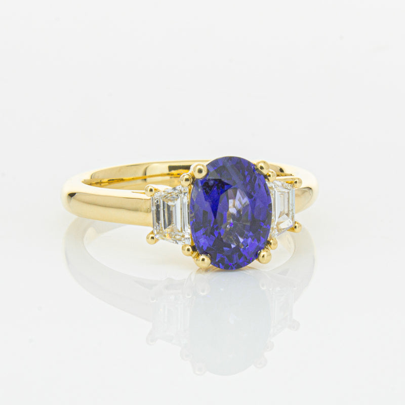 18ct Yellow Gold Sapphire & Diamond Ring-Ring-Walker & Hall
